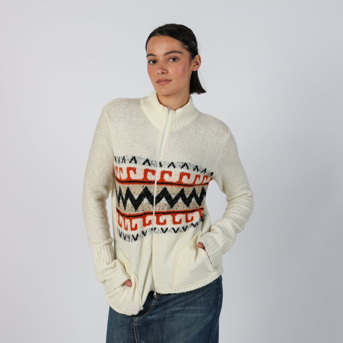 Cream Y2K Made in Italy Knitted Jumper (L)
