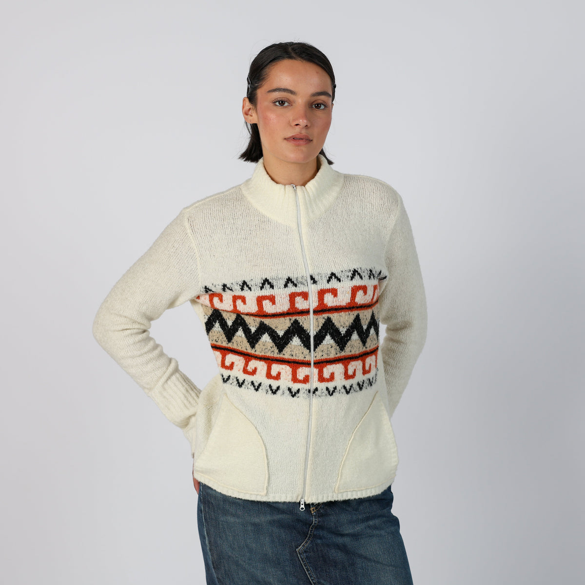 Cream Y2K Made in Italy Knitted Jumper (L)