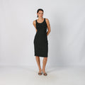 Black Y2K Woven Midi Dress (S)