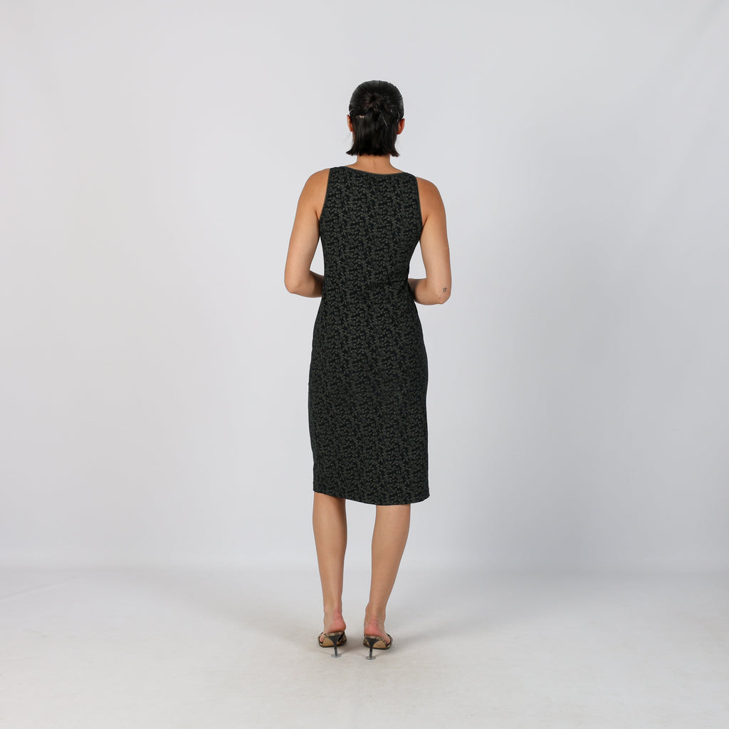 Black Y2K Woven Midi Dress (S)