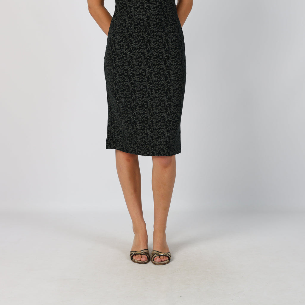 Black Y2K Woven Midi Dress (S)