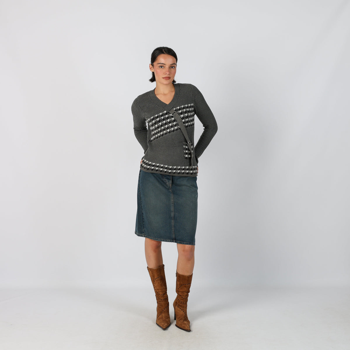 Blue Y2K Made in Italy Denim Midi Skirt (M)