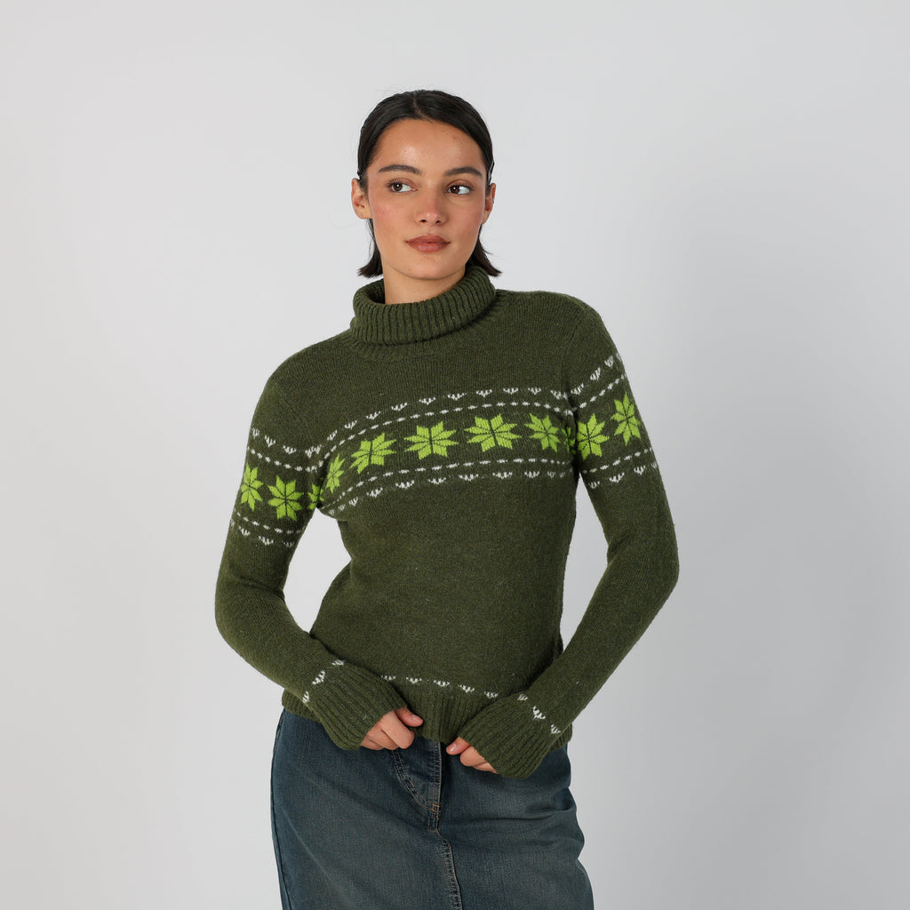 Dark Green Y2K Valentina's Knitted Jumper (S)