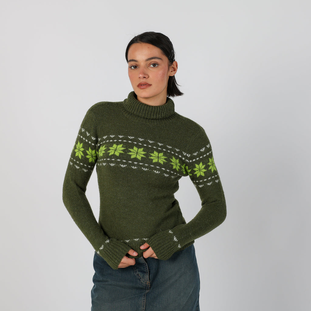 Dark Green Y2K Valentina's Knitted Jumper (S)