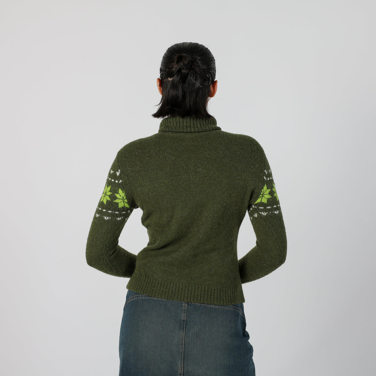 Dark Green Y2K Valentina's Knitted Jumper (S)