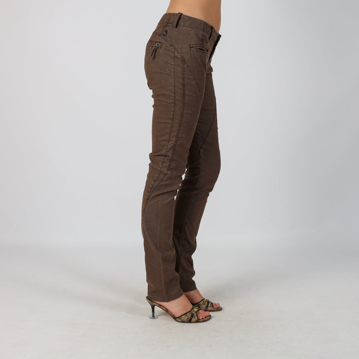 Brown Y2K Murphy&Nye Skinny Jeans (S)