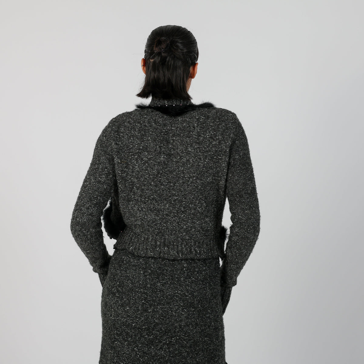 Charcoal Grey Y2K Cardigan (S)