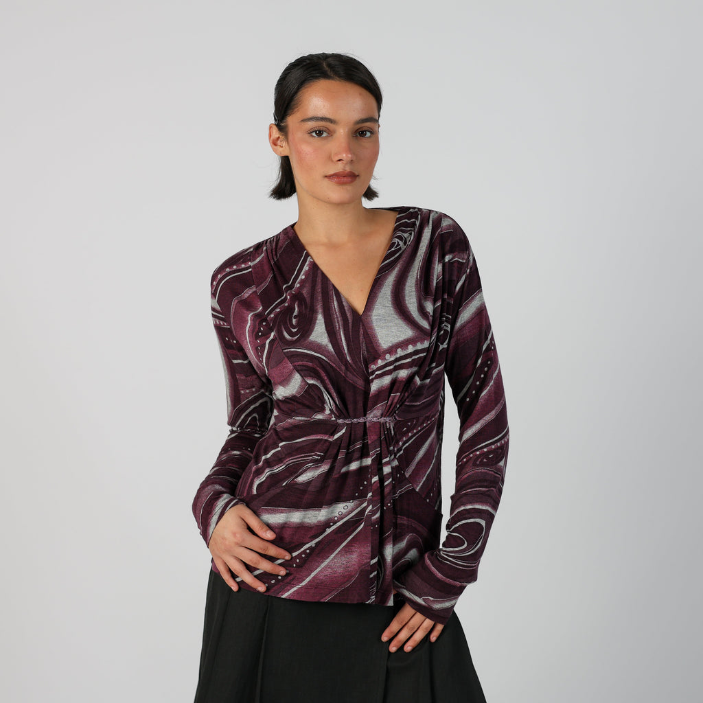 Purple Y2K Made in Italy Long Sleeve Top (S)