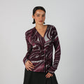 Purple Y2K Made in Italy Long Sleeve Top (S)