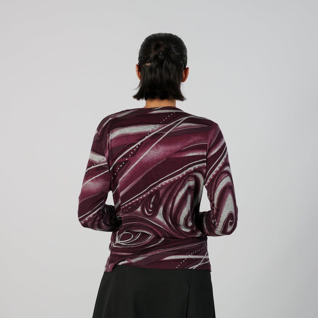 Purple Y2K Made in Italy Long Sleeve Top (S)