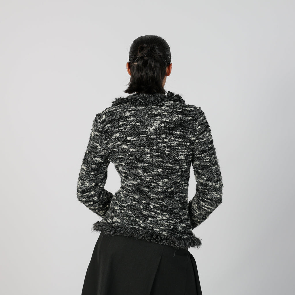 Charcoal Grey Y2K Armani Woven Jacket (S)