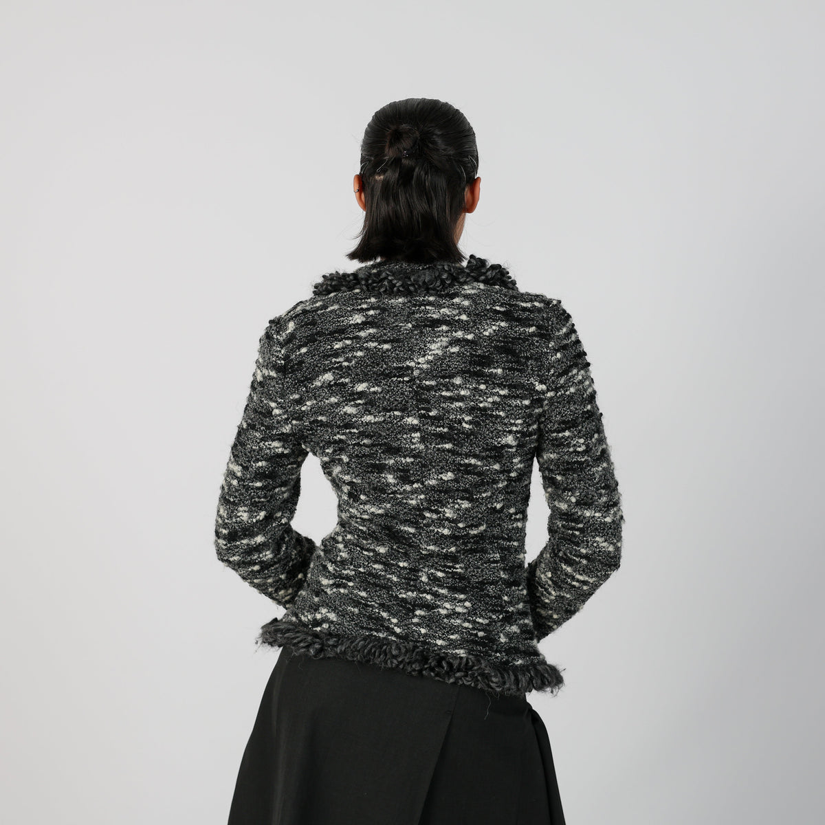 Charcoal Grey Y2K Armani Woven Jacket (S)