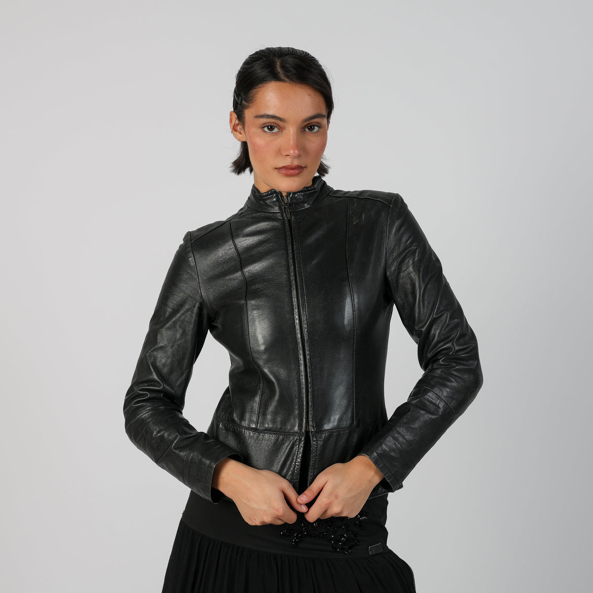 Black Y2K Bata and more Leather Jacket (S)
