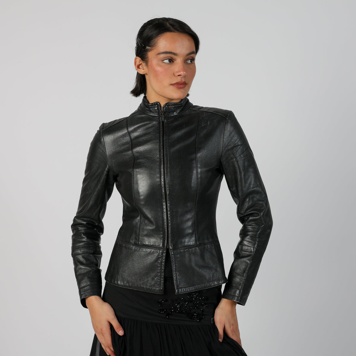 Black Y2K Bata and more Leather Jacket (S)