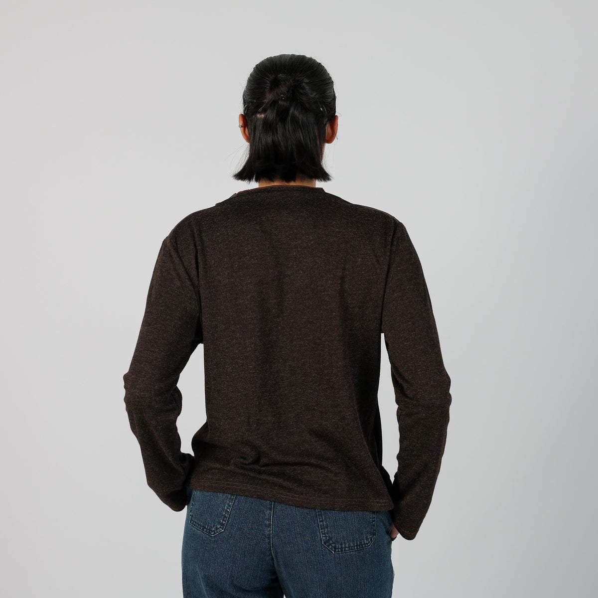 Brown Y2K Long Sleeve Top (L)