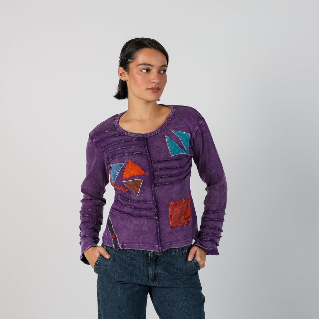 Purple Y2K Controcorrente Long Sleeve Top (S)