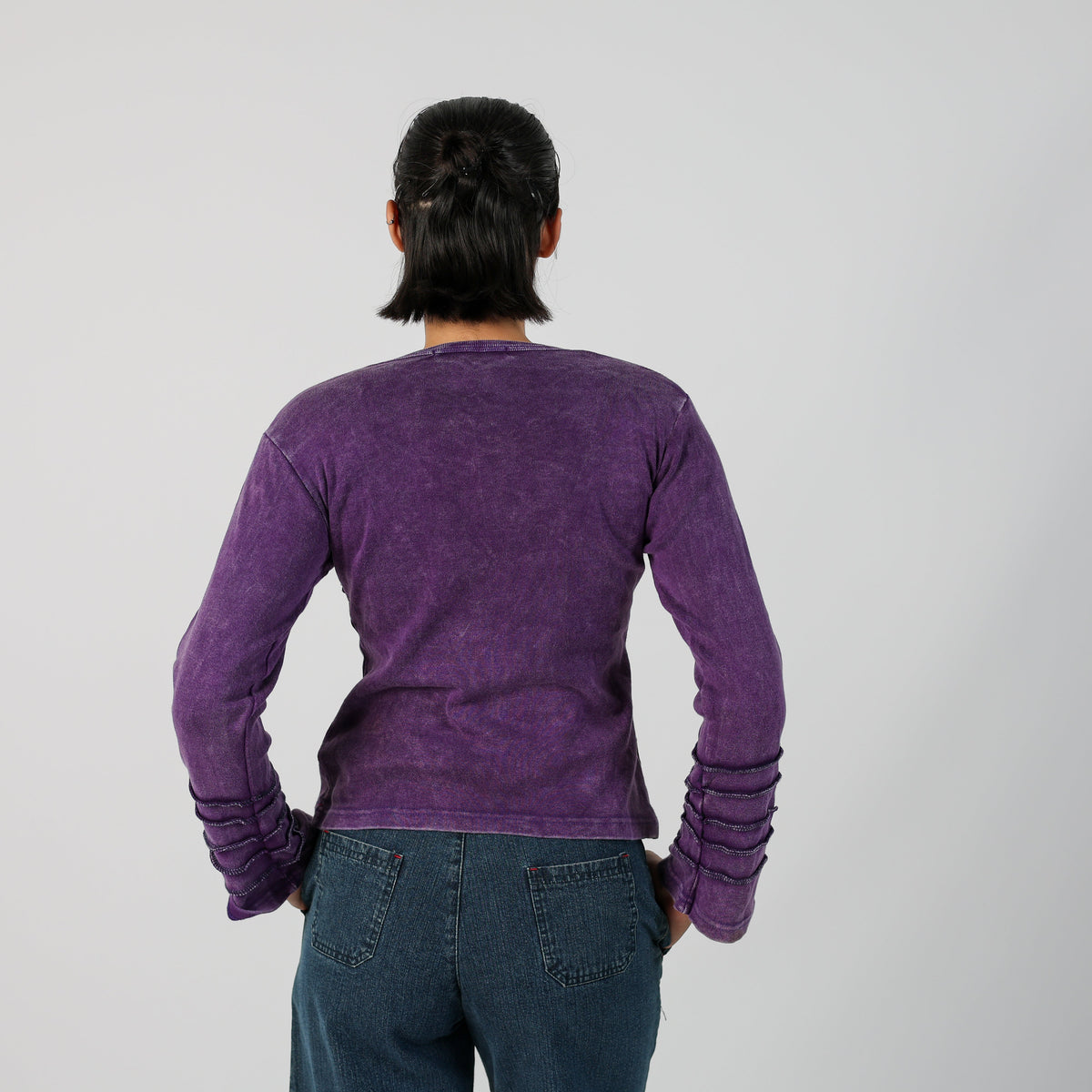Purple Y2K Controcorrente Long Sleeve Top (S)