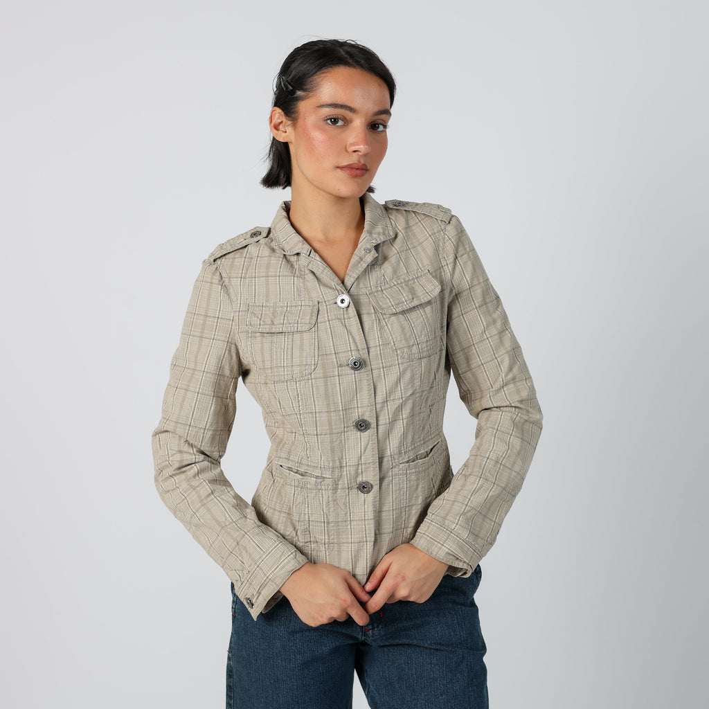 Beige Y2K Street One Casual Jacket (S)
