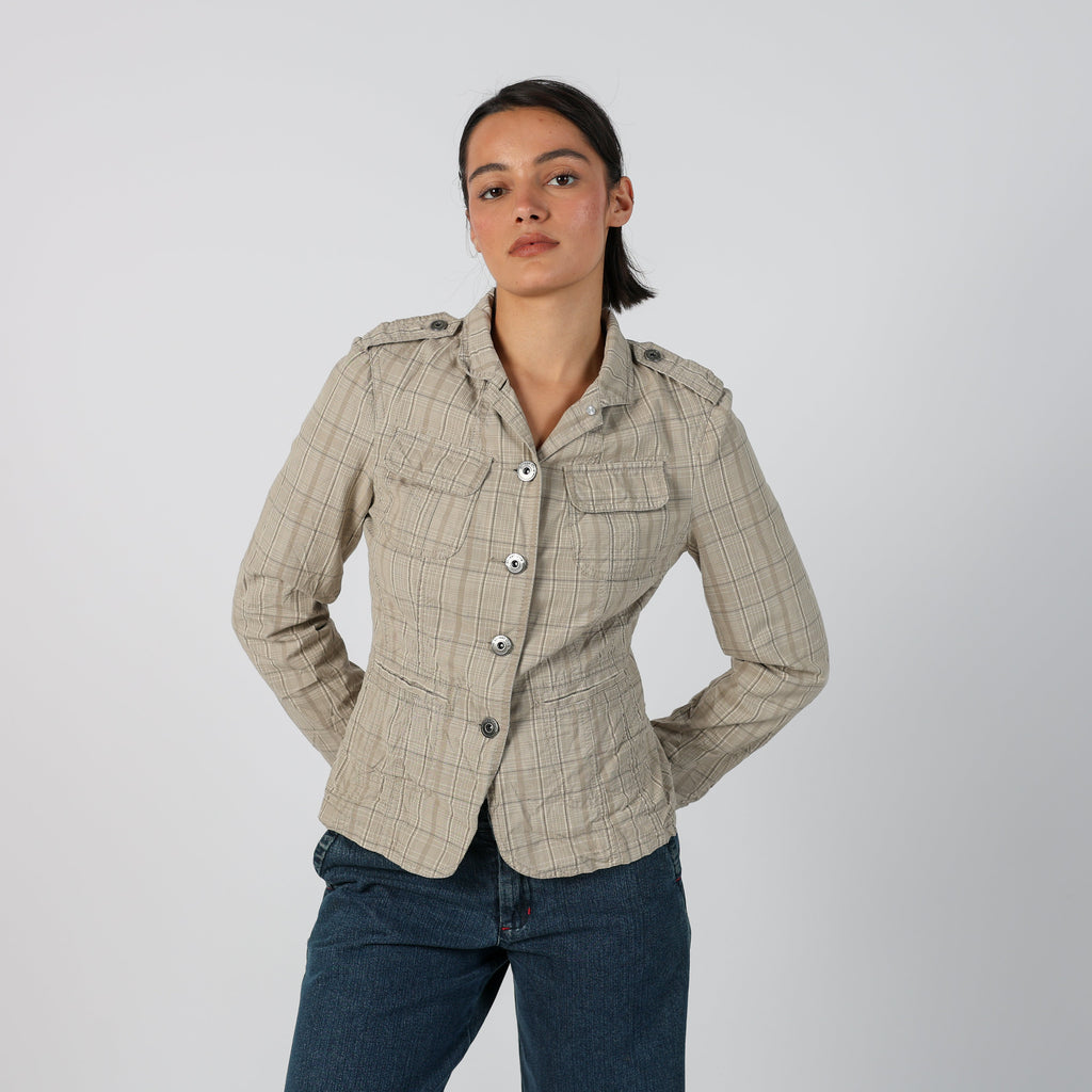 Beige Y2K Street One Casual Jacket (S)