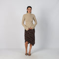 Black Y2K Motivi Woven Midi Skirt (S)