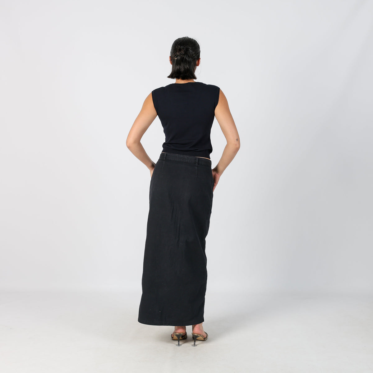 Black Y2K Kocca Denim Maxi Skirt (S)