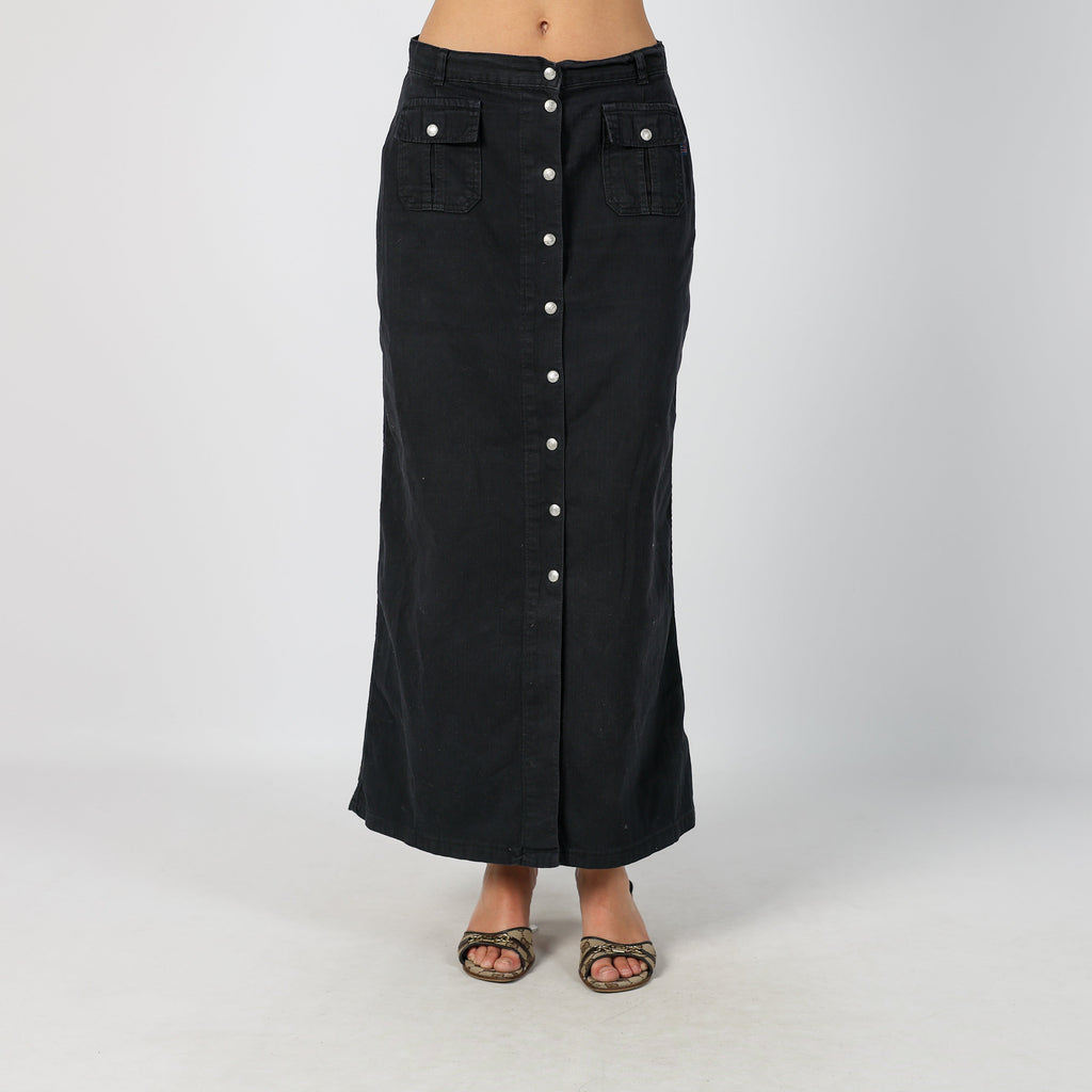 Black Y2K Kocca Denim Maxi Skirt (S)