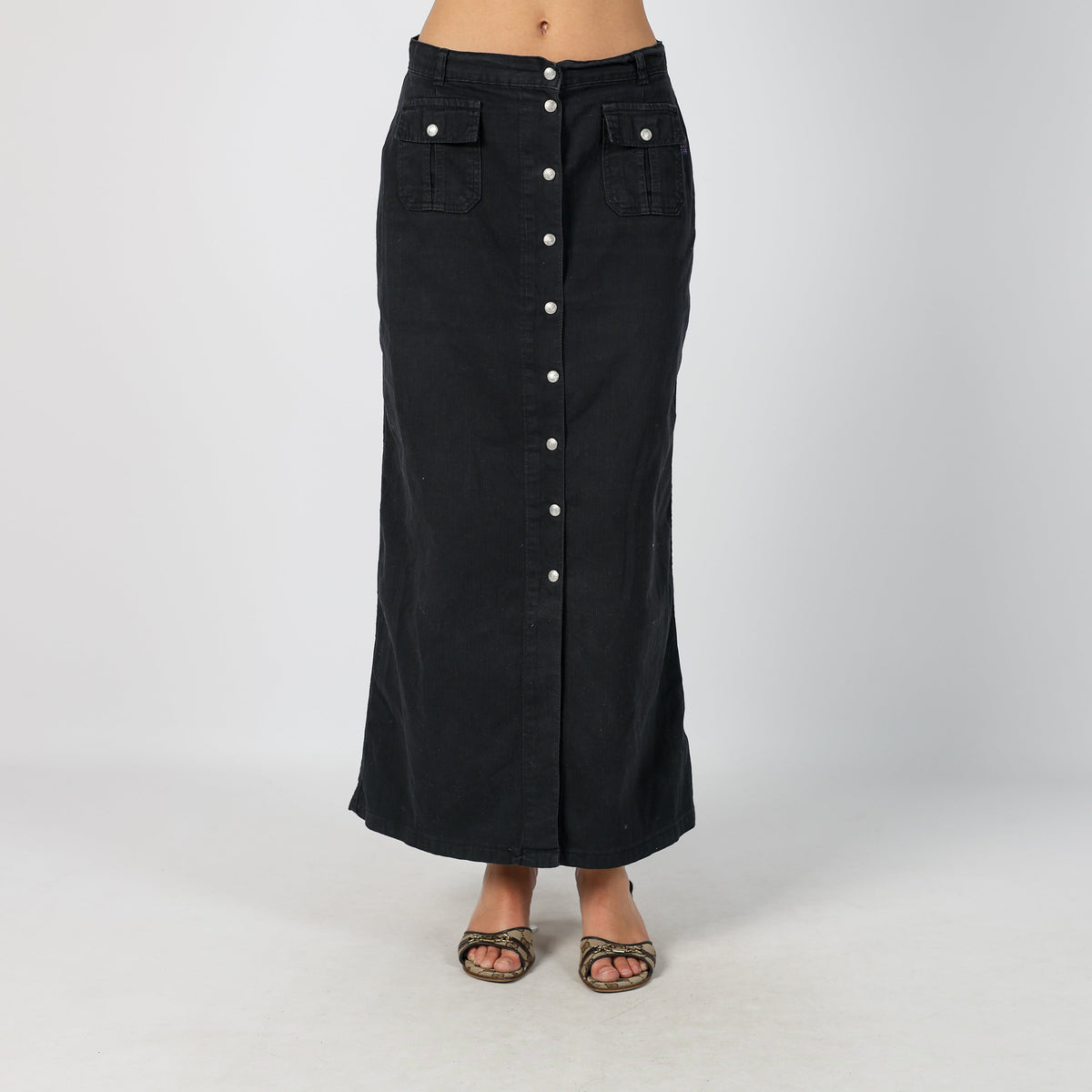 Black Y2K Kocca Denim Maxi Skirt (S)