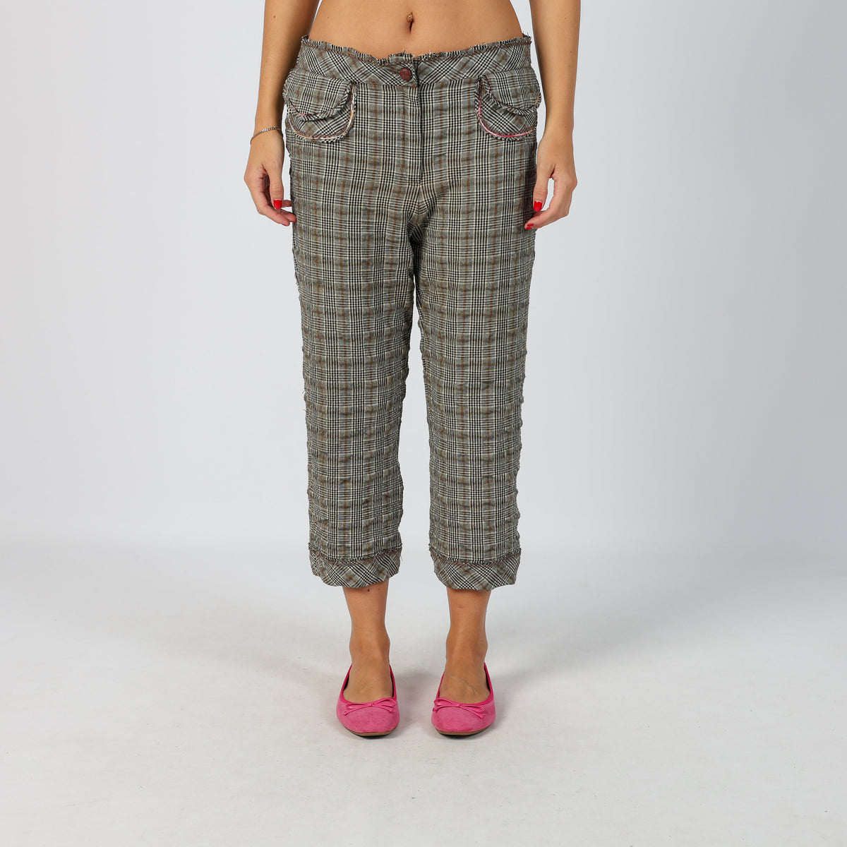 Beige Y2K Capri Trouser (M)
