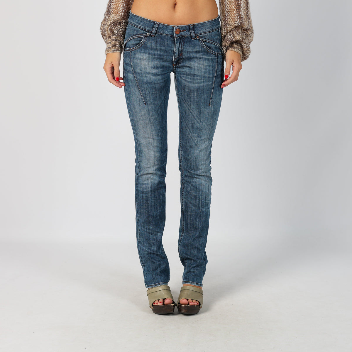 Blue Y2K GAS Skinny Jeans (S)