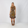 Brown Y2K Woven Midi Dress (S)