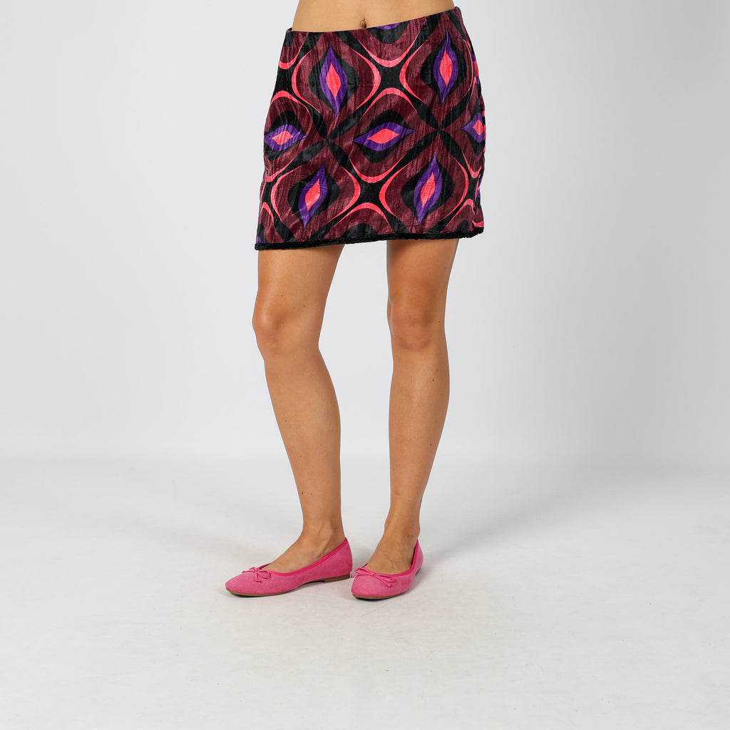 Purple Y2K Calliope Woven Mini Skirt (S)
