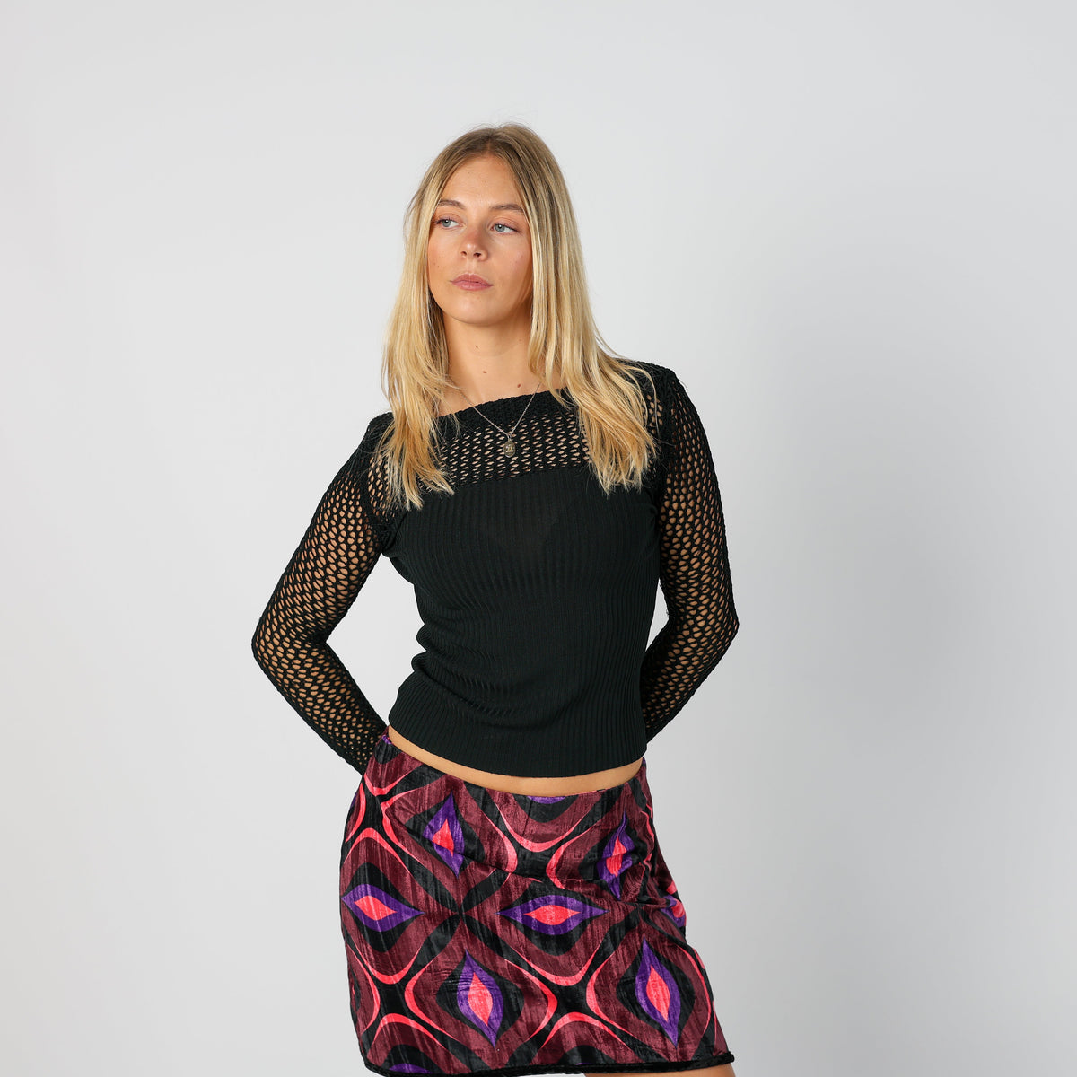 Black Y2K Joyx Long Sleeve Top (S)