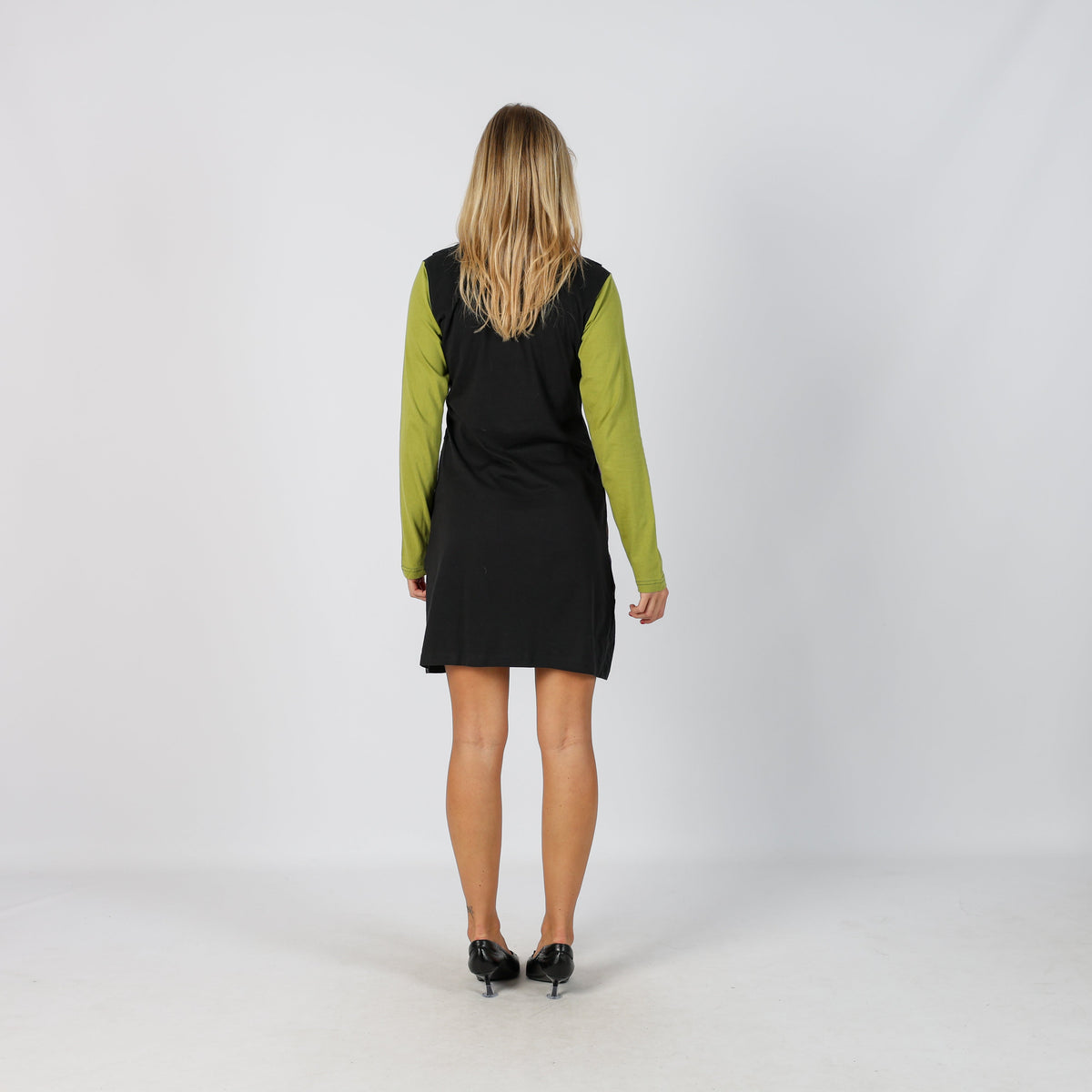 Black Y2K Woven Midi Dress (S)