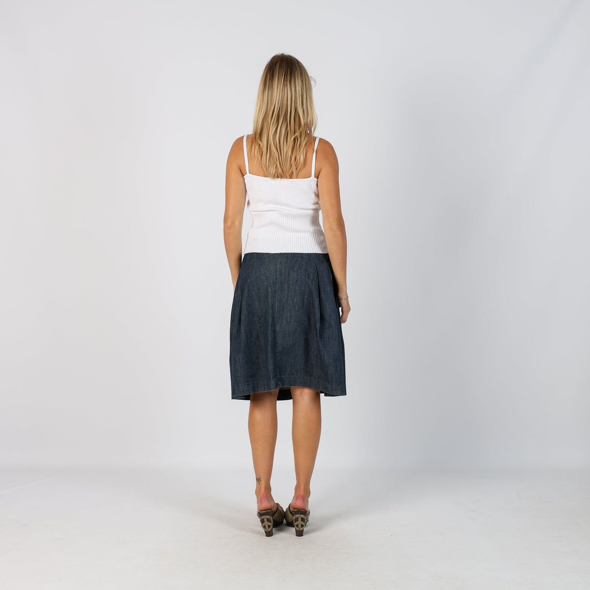 Blue Y2K Miss Sixty Denim Midi Skirt (XS)