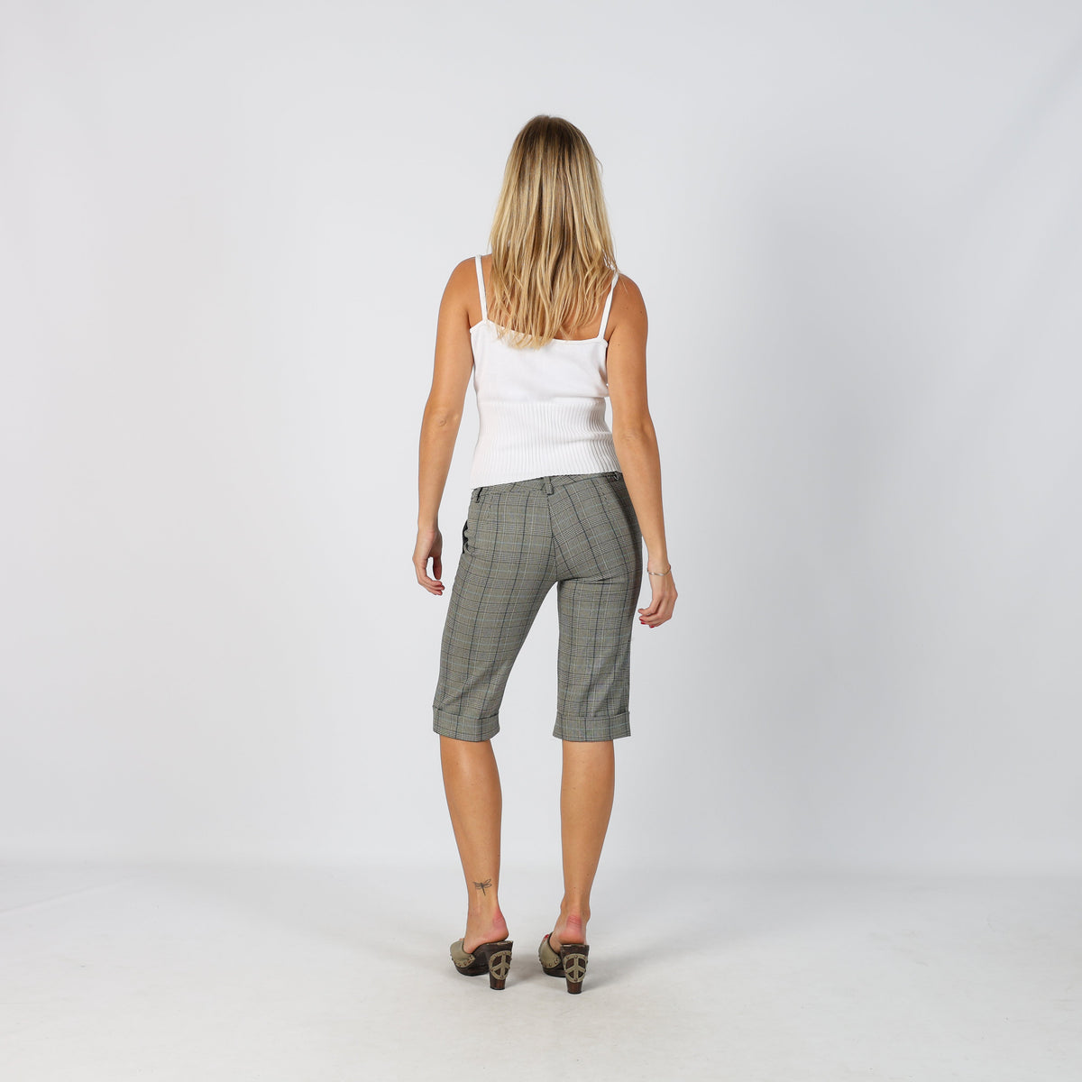 Grey Y2K Mezzo Capri Trouser Checkered (XS)