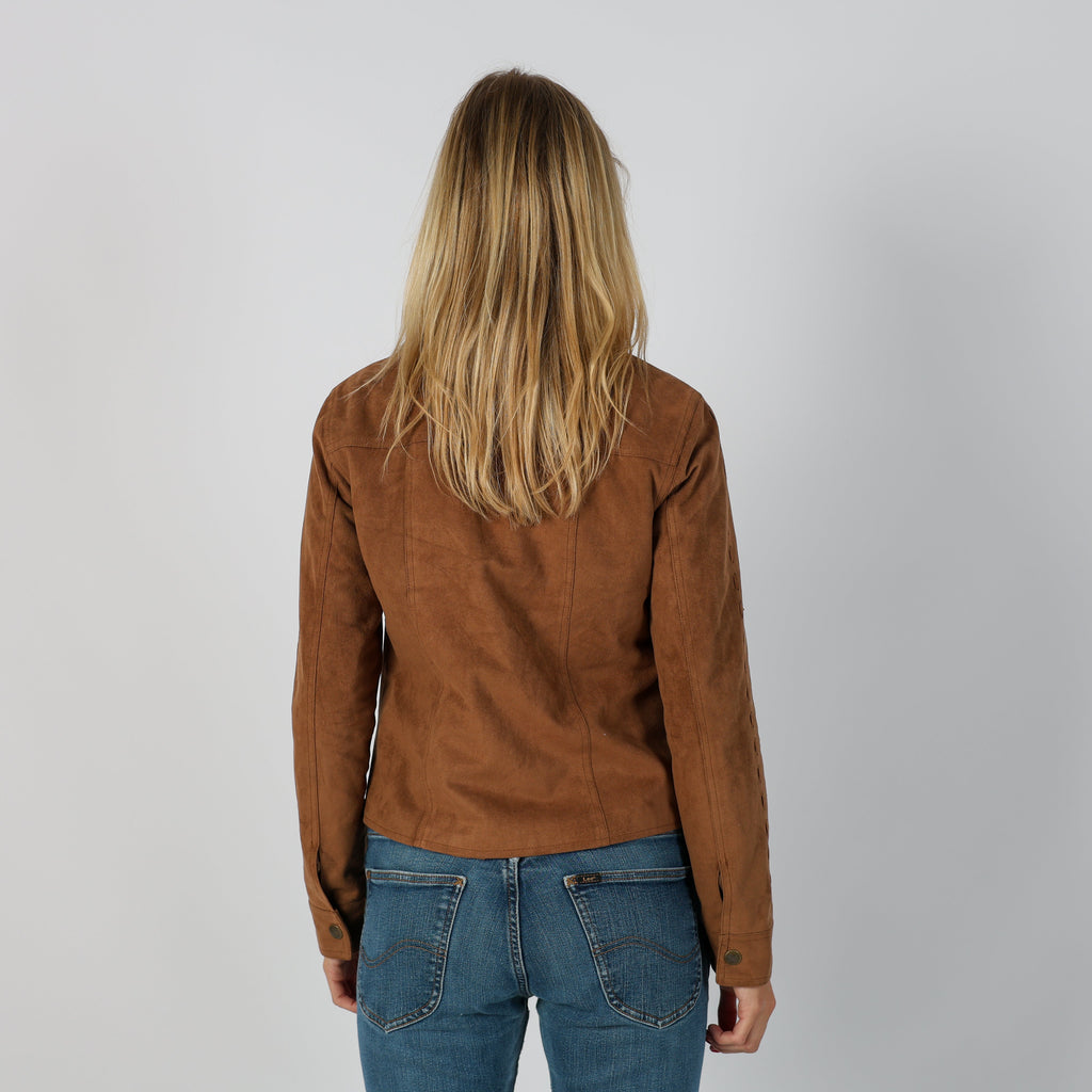 Brown Y2K Suede Jacket Faux (S)