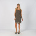 Khaki Green Y2K Made in Italy Woven Mini Dress (XS)