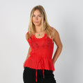 Red Y2K Knitted Top (S)