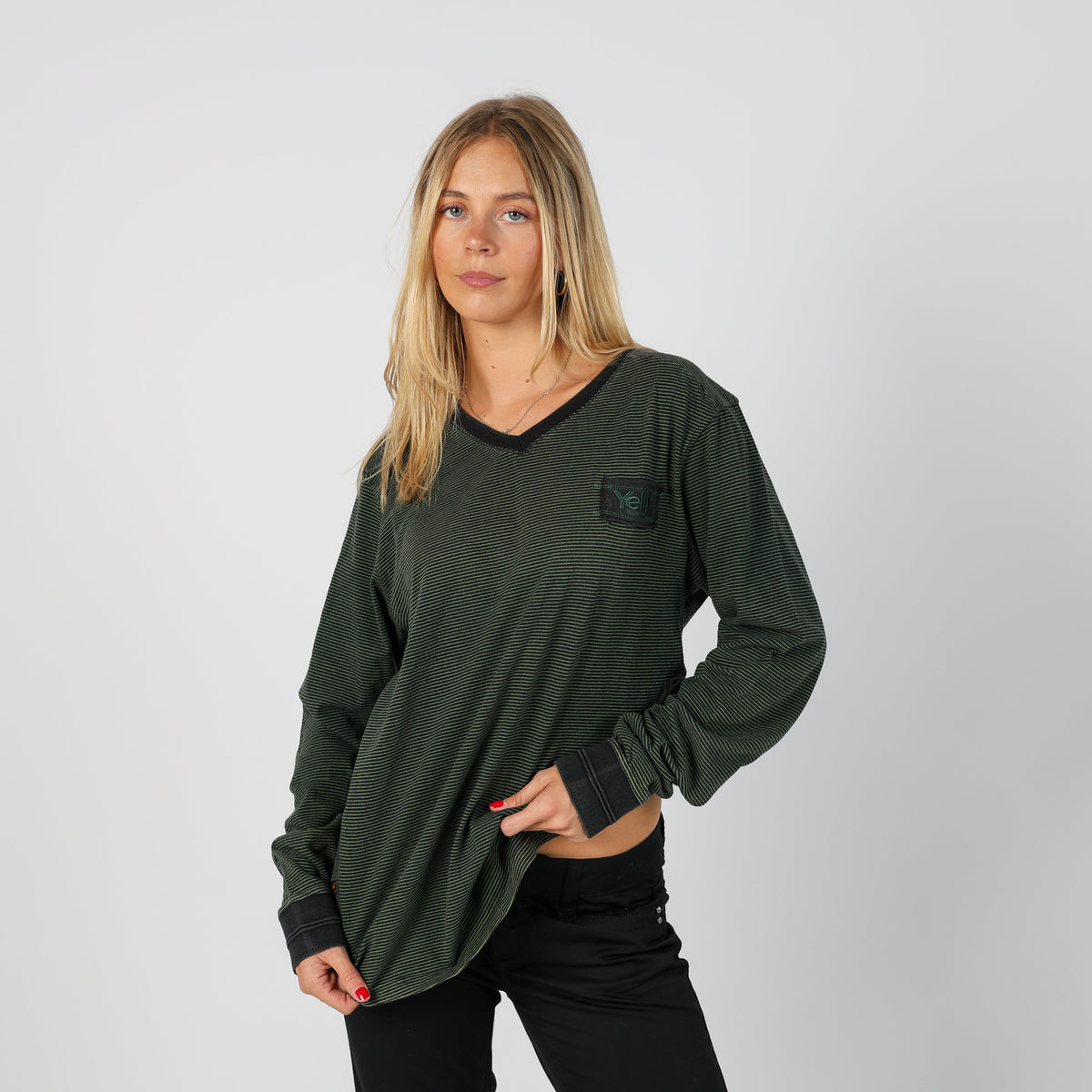 Black Y2K Long Sleeve Top (L)