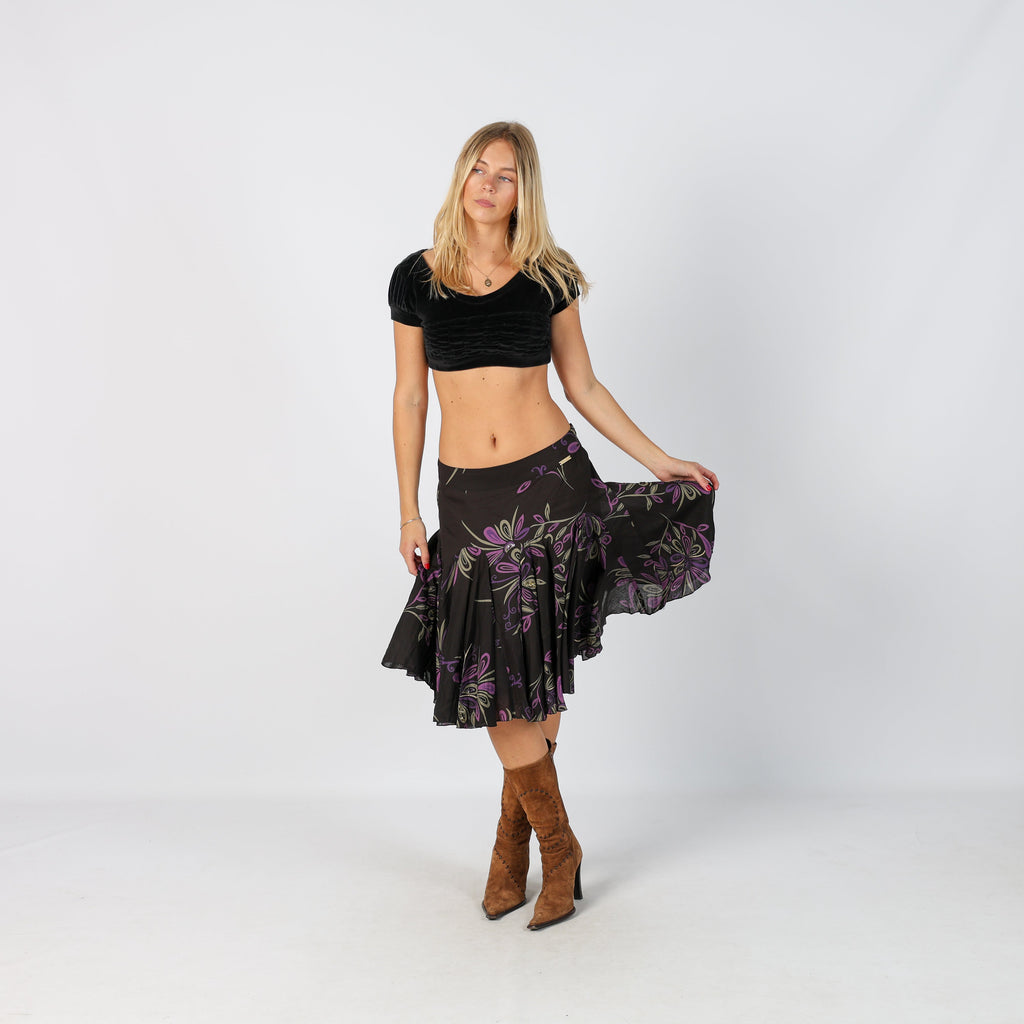 Black Y2K Liu Jo Woven Midi Skirt (S)