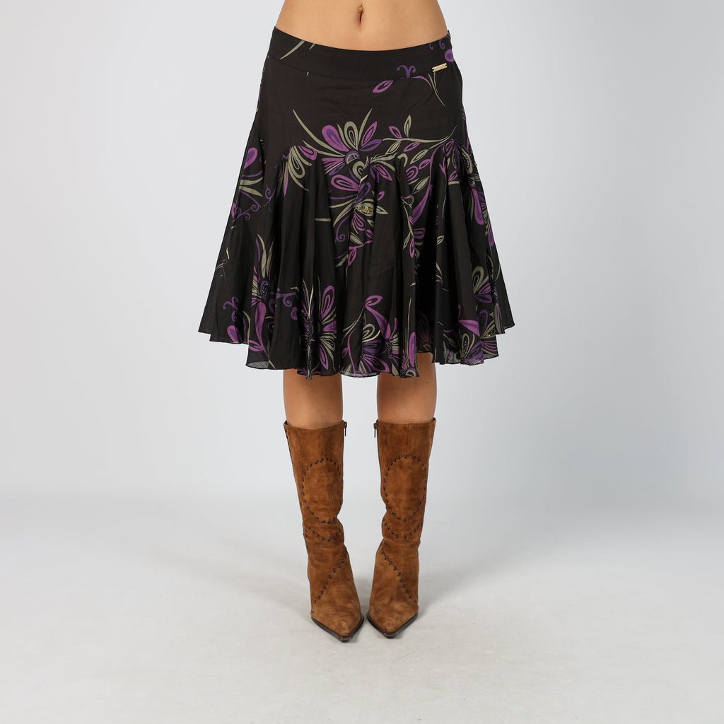 Black Y2K Liu Jo Woven Midi Skirt (S)