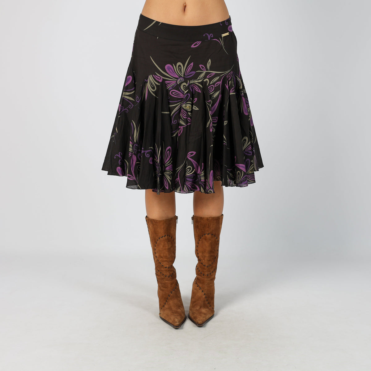 Black Y2K Liu Jo Woven Midi Skirt (S)