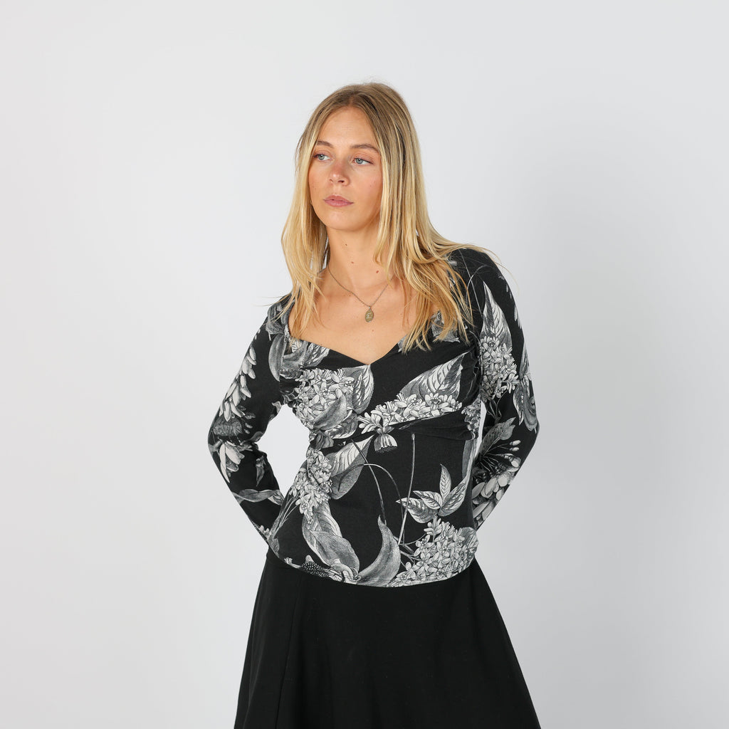 Black Y2K Guess Jeans Long Sleeve Top (S)