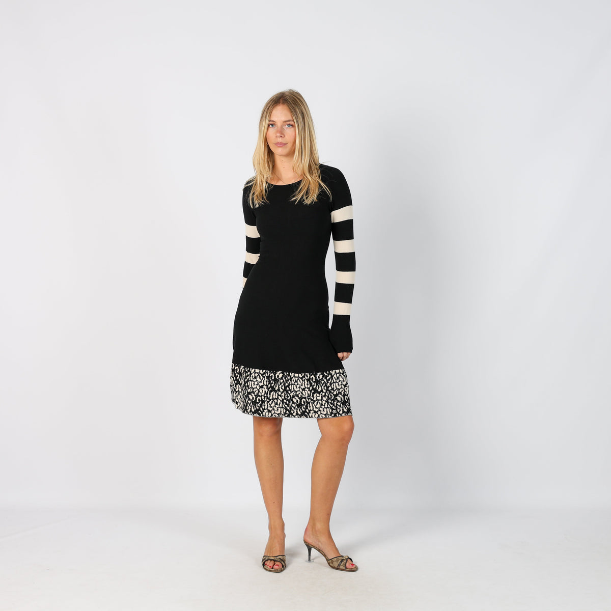 Black Y2K Siste's Knitted Midi Dress (XS)
