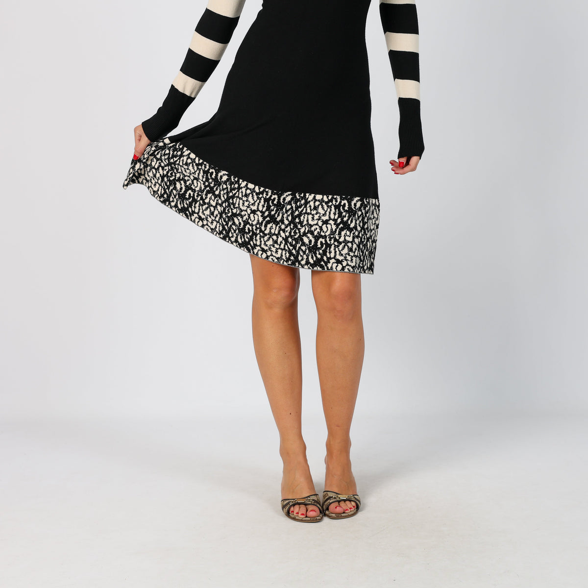 Black Y2K Siste's Knitted Midi Dress (XS)