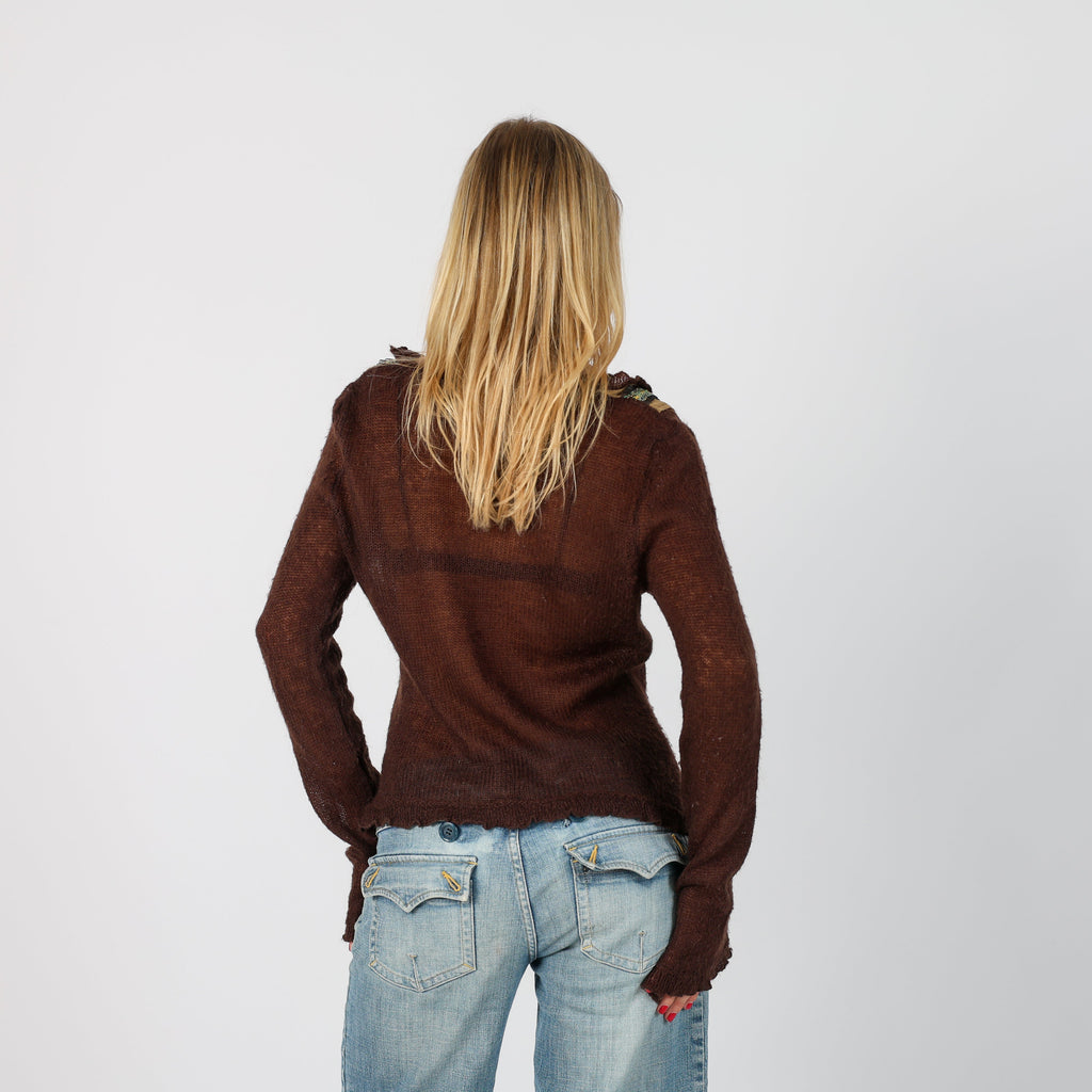 Brown Y2K Made in Italy Knitted Jumper (S)