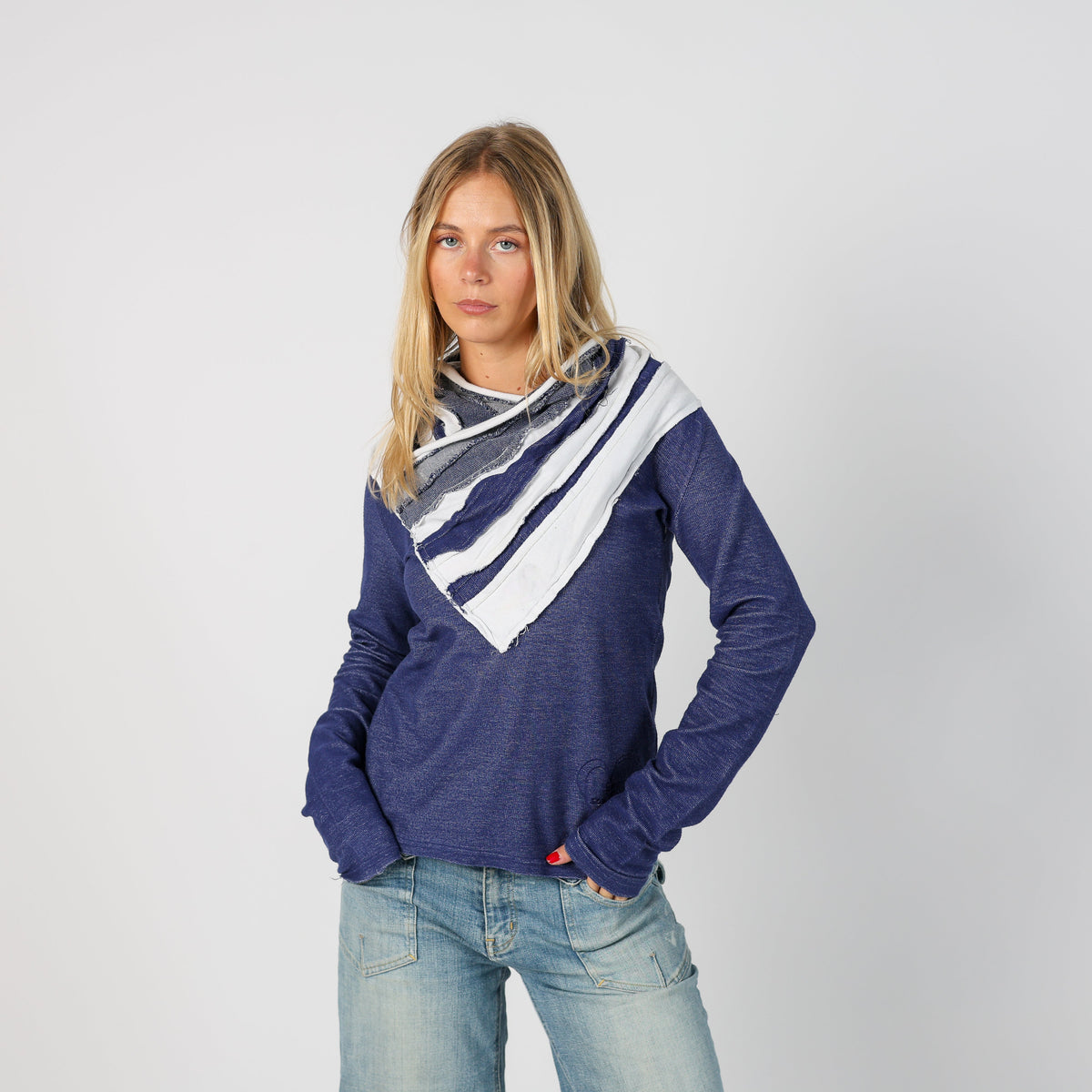 Blue Y2K Desigual Long Sleeve Top (S)