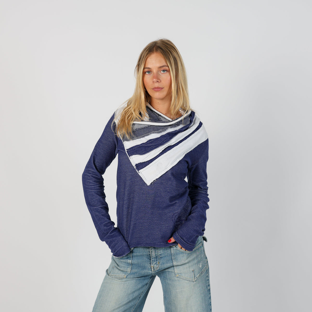 Blue Y2K Desigual Long Sleeve Top (S)