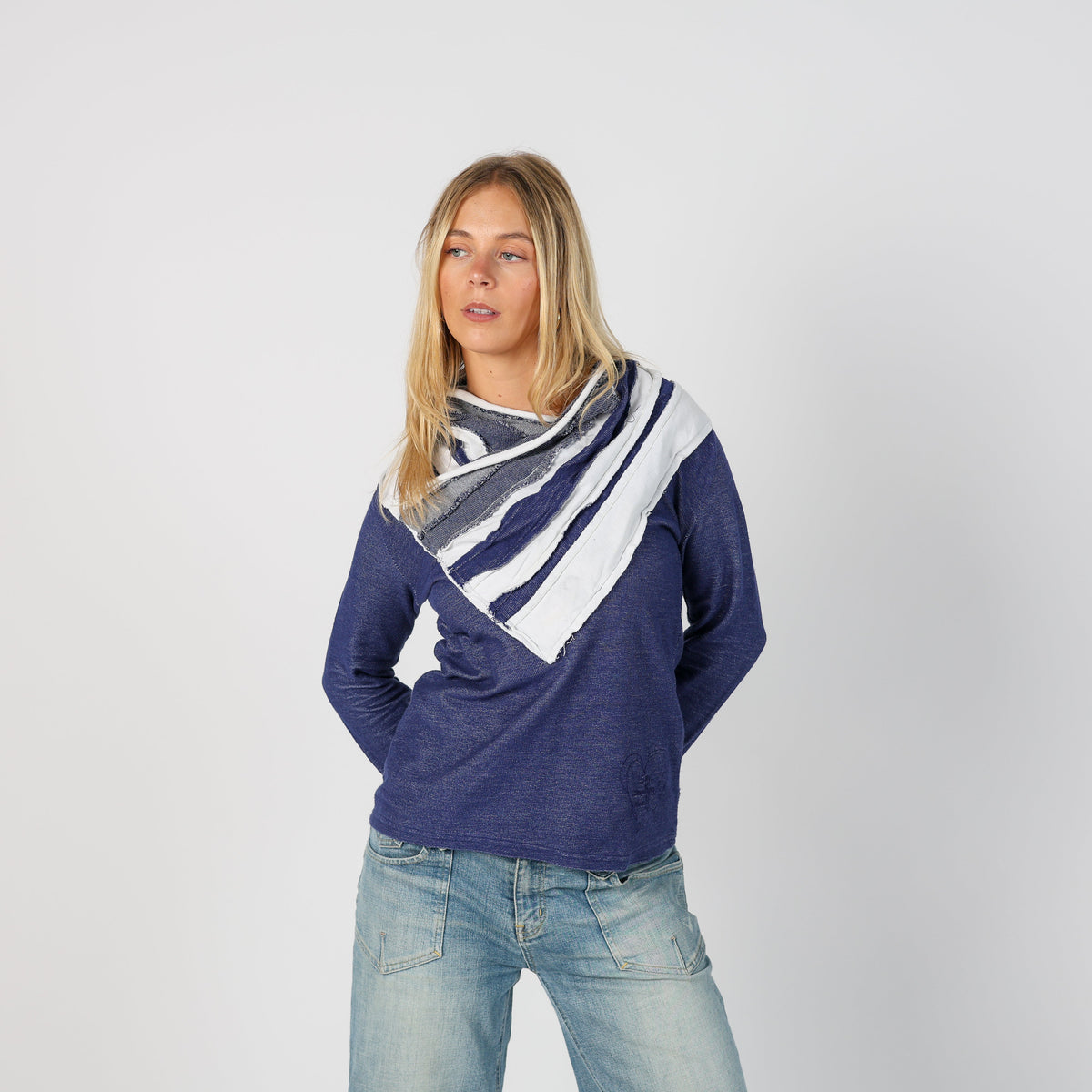Blue Y2K Desigual Long Sleeve Top (S)