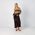 Brown Y2K Made in Italy Woven Maxi Skirt (XS)